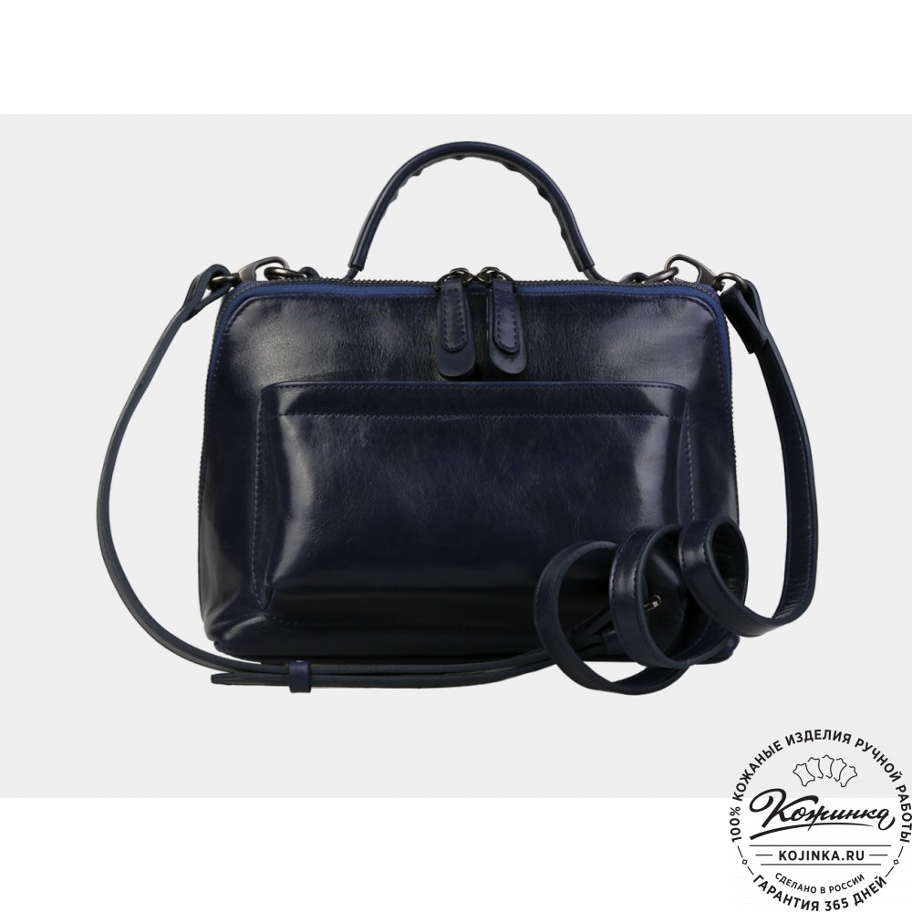 Женская кожаная сумка "Крис" (синяя)